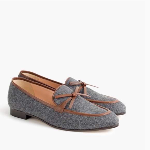 J Crew Grey Leather Trim Felt Academy
Loafers Sz 7